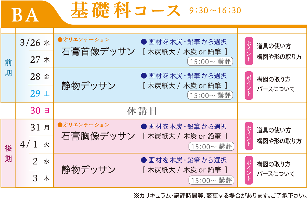 基礎科カリキュラム