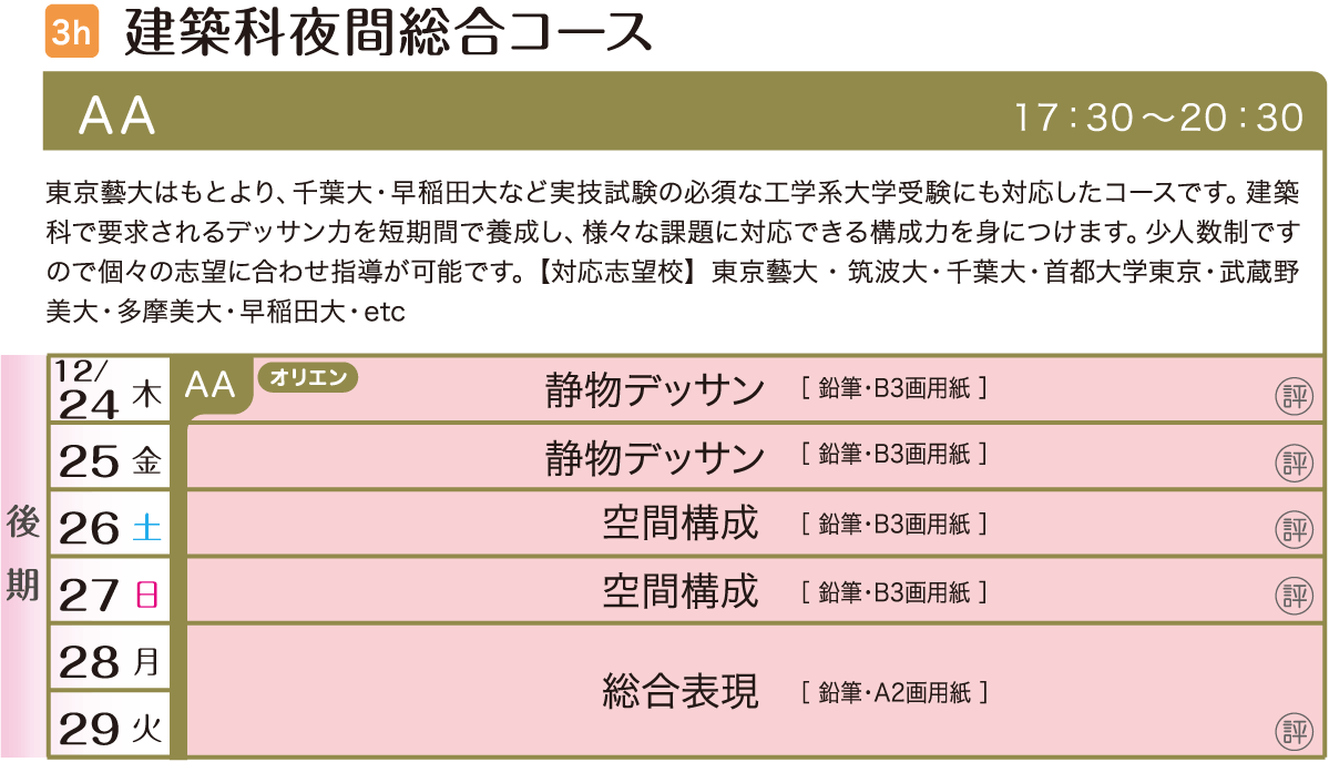 建築科 カリキュラム