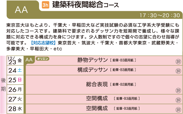 建築科 カリキュラム